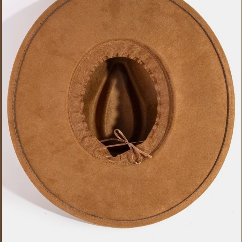 Embroidered Carmel Wide-Brim Hat O/S (fits most) - Picture 4 of 4
